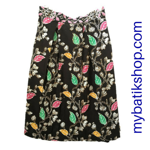 Batik Tulis Skirt Flower Motif with Adjustable Elastic Waist
