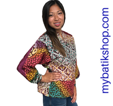 Batik Tulis Abstract Yogya Long-sleeves Top
