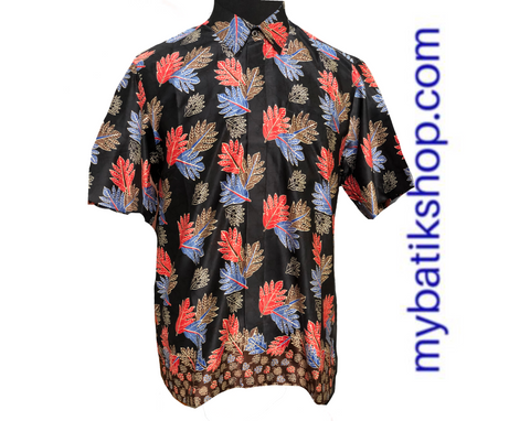 Batik for Men Semi Silk Black Short Sleeves