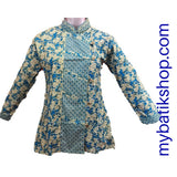Family Batik - Misses Blue Cotton Print Slanted Buttons