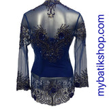 Kebaya Payet Jumbo Blue Long-sleeves