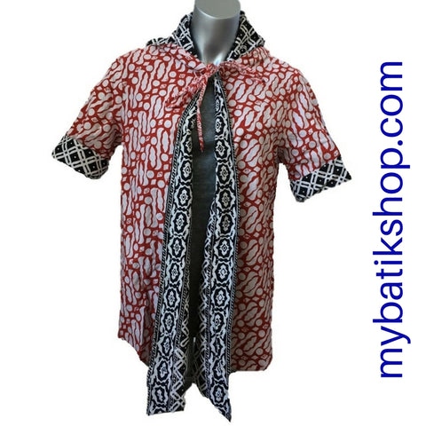 Hooded Reversible Stamped Batik Jacket