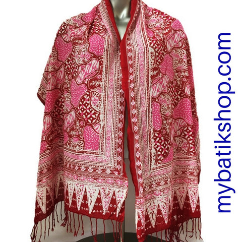 Batik Soft Scarf - Red Multi