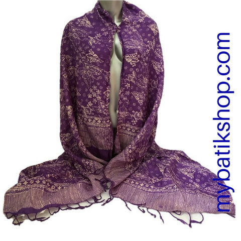 Batik Viscos Scarf - Purple