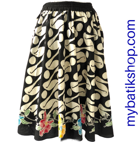 Batik Knee Length Parang Skirt Cap Tulis