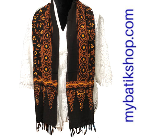 Batik Rayon Scarf - Sogan