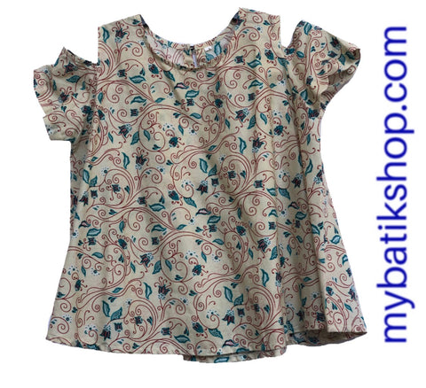 Misses MJ Batik Top Light Beige