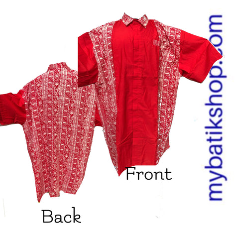 Batik for Young Men Paris Lined Red Short Sleeves